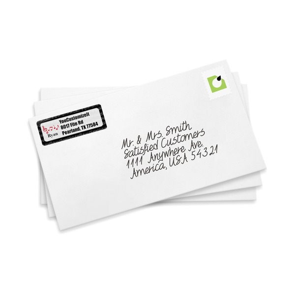 Musical Notes Mailing Label on Envelopes