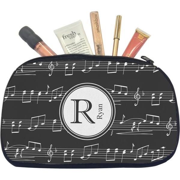 Custom Musical Notes Makeup / Cosmetic Bag - Medium (Personalized)