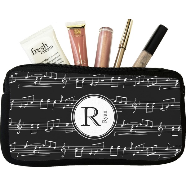 Custom Musical Notes Makeup / Cosmetic Bag - Small (Personalized)