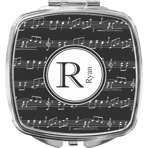 Custom Musical Notes Compact Makeup Mirror (Personalized)