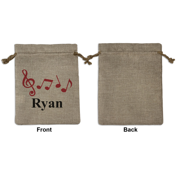Musical Notes Medium Burlap Gift Bag - Front Approval
