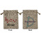Musical Notes Medium Burlap Gift Bag - Front & Back (Personalized)