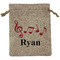 Musical Notes Medium Burlap Gift Bag - Front