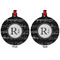 Musical Notes Metal Ball Ornament - Front and Back
