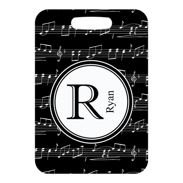 Musical Notes Metal Luggage Tag - Front Without Strap