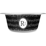 Musical Notes Stainless Steel Dog Bowl - Medium (Personalized)