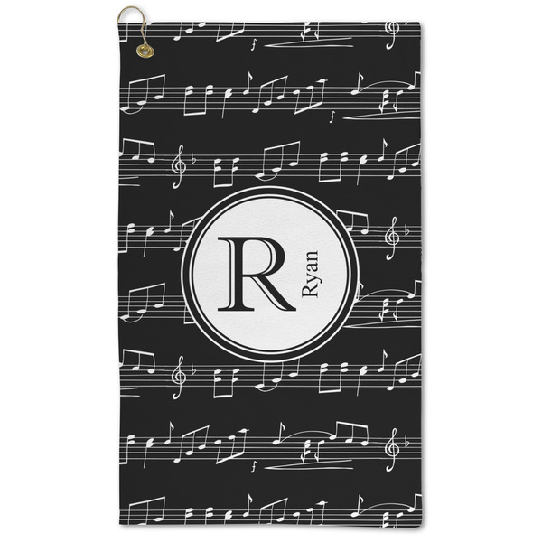 Custom Musical Notes Microfiber Golf Towel (Personalized)