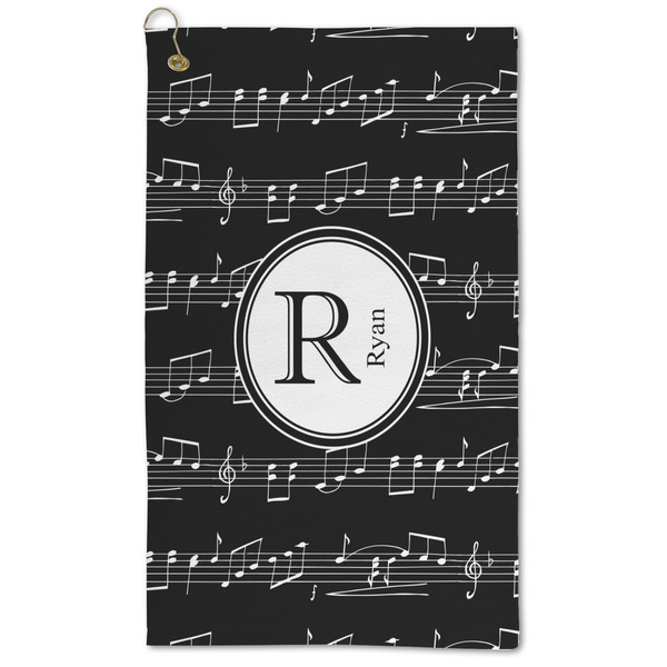 Custom Musical Notes Microfiber Golf Towel (Personalized)