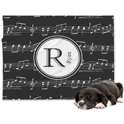 Musical Notes Dog Blanket - Large (Personalized)