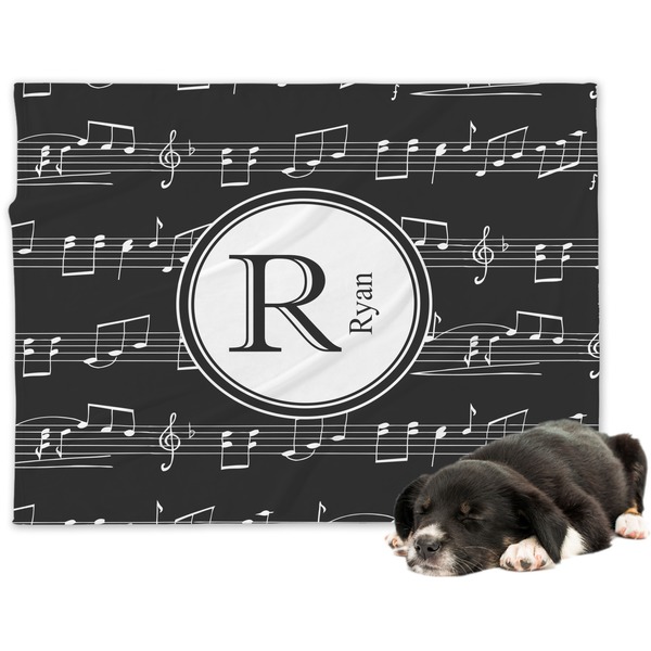 Custom Musical Notes Dog Blanket - Large (Personalized)