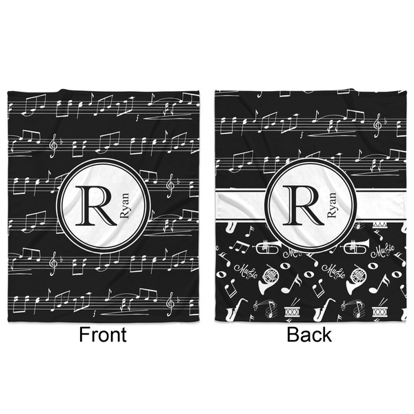 Musical Notes Minky Blanket - 50"x60" - Double Sided - Front & Back