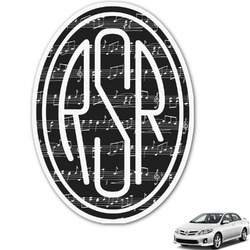 Musical Notes Monogram Car Decal (Personalized)