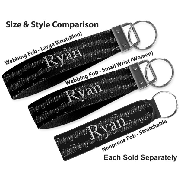 Musical Notes Multiple Key Ring comparison sizes