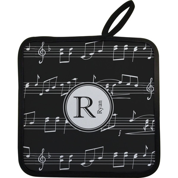 Custom Musical Notes Pot Holder w/ Name and Initial
