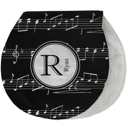 Musical Notes Burp Pad - Velour w/ Name and Initial