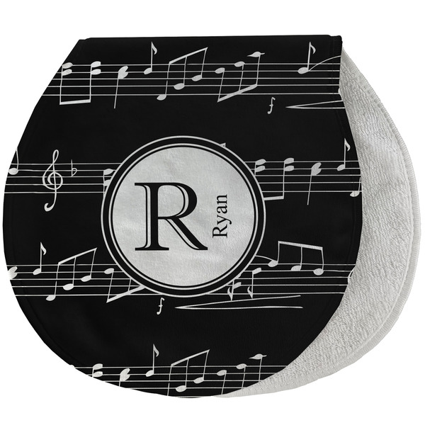 Custom Musical Notes Burp Pad - Velour w/ Name and Initial