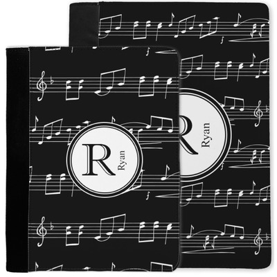 Musical Notes Notebook Padfolio w/ Name and Initial