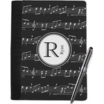 Musical Notes Notebook Padfolio - Large w/ Name and Initial
