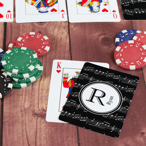 Musical Notes On Table with Poker Chips