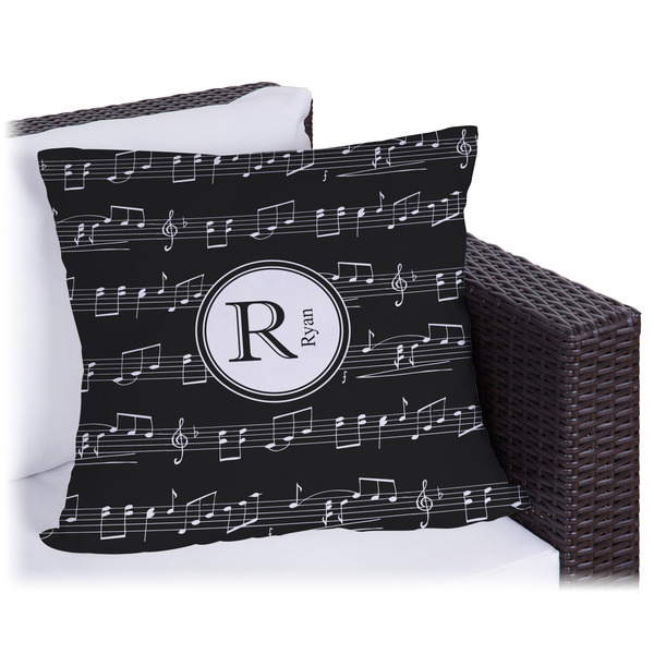 Custom Musical Notes Outdoor Pillow - 18" (Personalized)