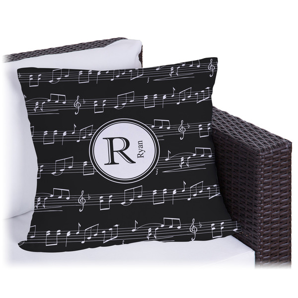 Custom Musical Notes Outdoor Pillow - 16" (Personalized)