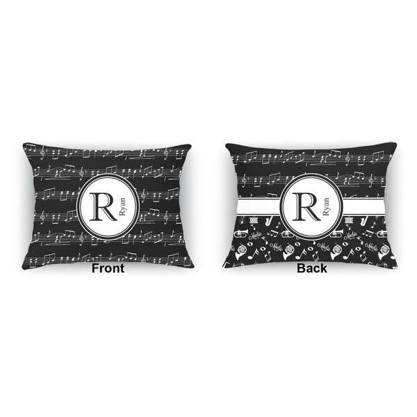 Musical Notes  Outdoor Rectangular Throw Pillow (Front and Back)