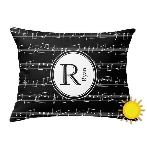 Custom Musical Notes Outdoor Throw Pillow (Rectangular) (Personalized)