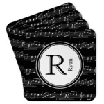 Musical Notes Paper Coasters w/ Name and Initial
