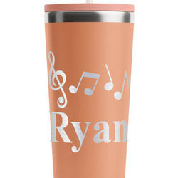 Musical Notes RTIC Everyday Tumbler with Straw - 28oz - Peach - Double-Sided (Personalized)