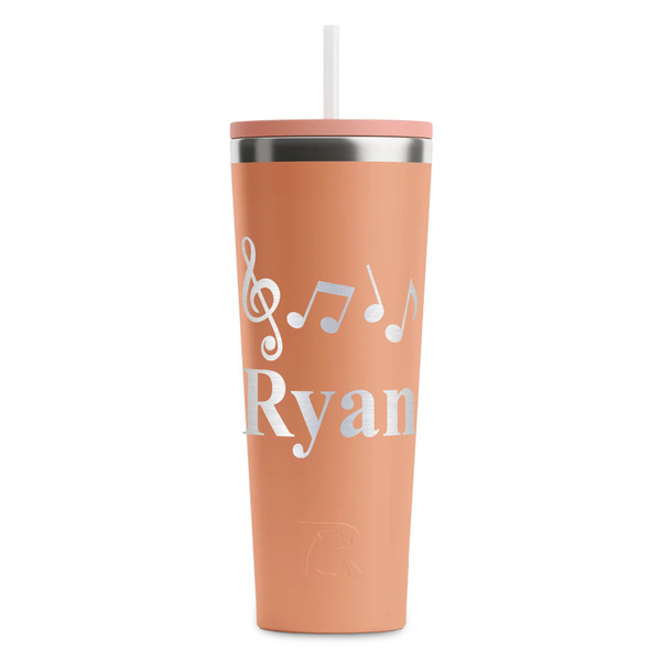 Musical Notes Peach RTIC Everyday Tumbler - 28 oz. - Front