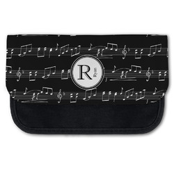 Musical Notes Canvas Pencil Case w/ Name and Initial