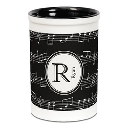 Musical Notes Ceramic Pencil Holders - Black