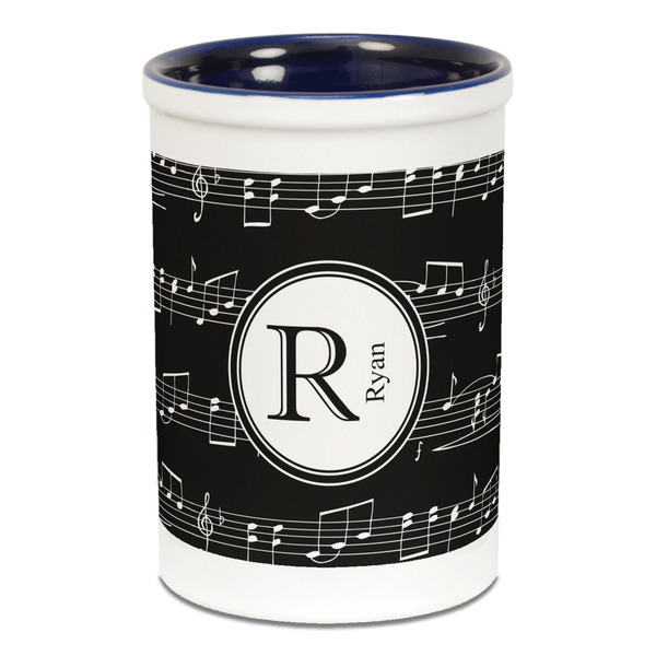 Musical Notes Pencil Holder - Blue