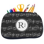 Musical Notes Neoprene Pencil Case - Medium w/ Name and Initial
