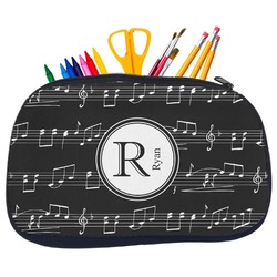 Musical Notes Neoprene Pencil Case - Medium w/ Name and Initial