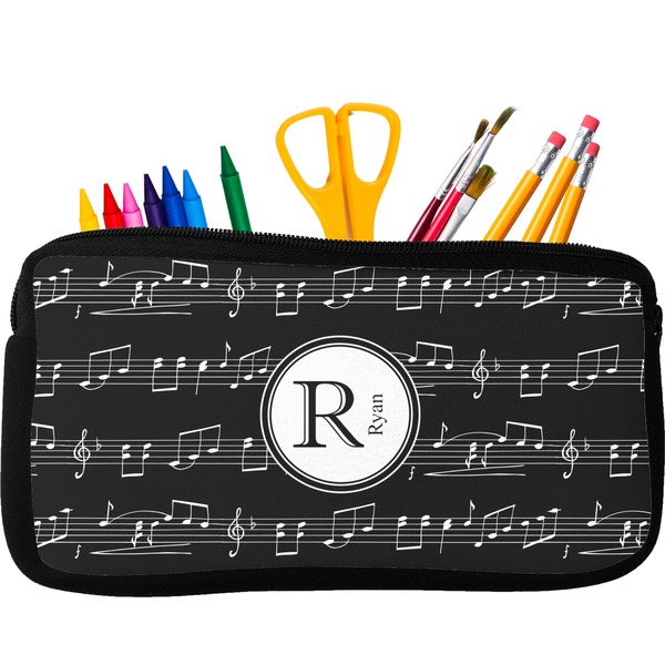 Custom Musical Notes Neoprene Pencil Case (Personalized)