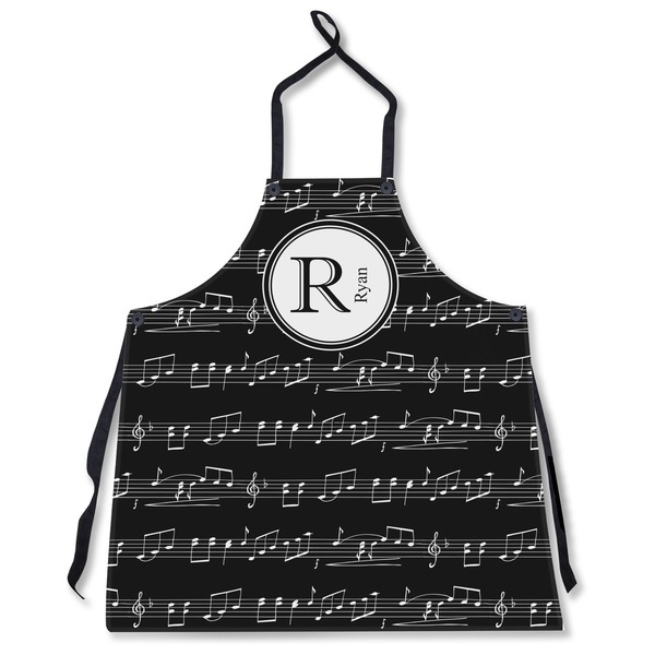 Custom Musical Notes Apron Without Pockets w/ Name and Initial