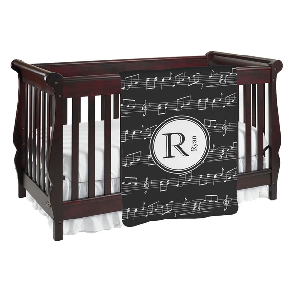 Custom Musical Notes Baby Blanket (Single Sided) (Personalized)