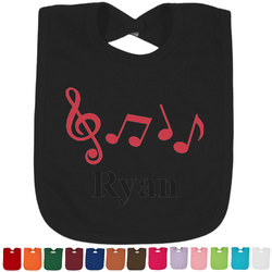 Musical Notes Cotton Baby Bib (Personalized)