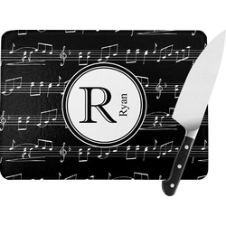 Musical Notes Rectangular Glass Cutting Board (Personalized)
