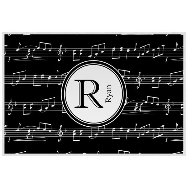Custom Musical Notes Laminated Placemat w/ Name and Initial