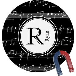 Musical Notes Round Fridge Magnet (Personalized)