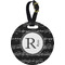 Musical Notes Plastic Luggage Tag - Round (Personalized)