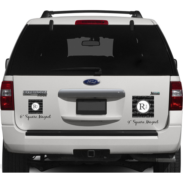 Musical Notes Personalized Square Car Magnets on Ford Explorer