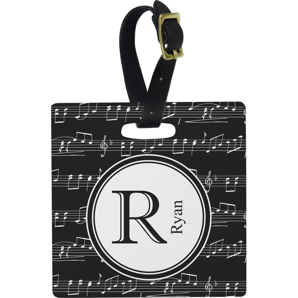 Musical Notes Personalized Square Luggage Tag