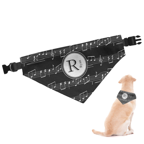 Custom Musical Notes Dog Bandana - XLarge (Personalized)