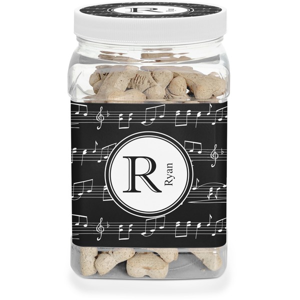 Custom Musical Notes Dog Treat Jar (Personalized)