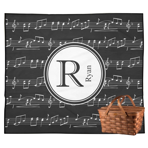 Custom Musical Notes Outdoor Picnic Blanket (Personalized)