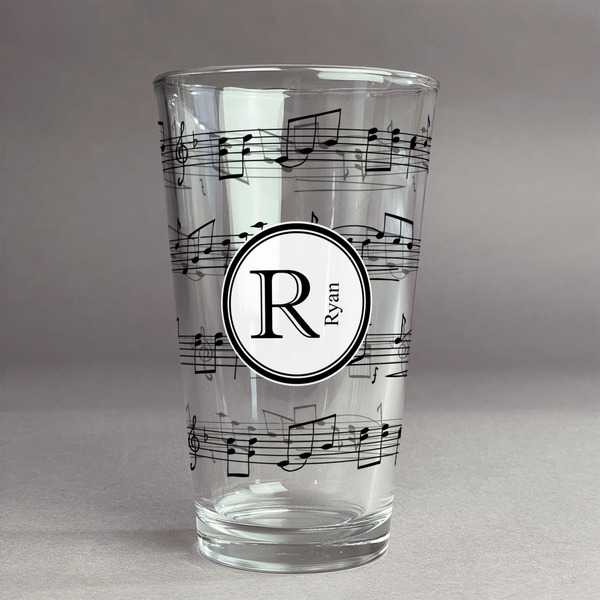 Custom Musical Notes Pint Glass - Full Print (Personalized)