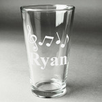 Musical Notes Pint Glass - Engraved (Single) (Personalized)